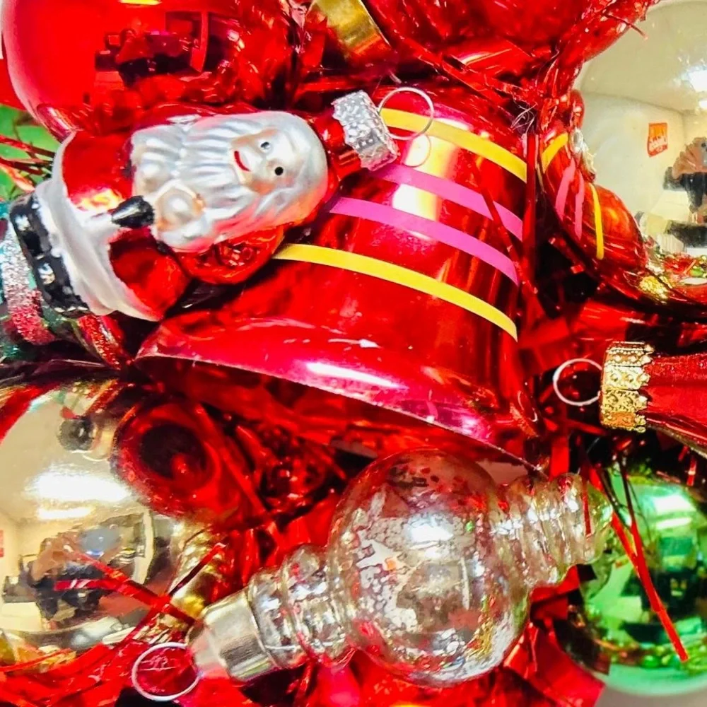 Festive Holiday Ornament Wreath - Multicolor